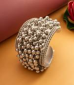 silver ball cluster bangle
