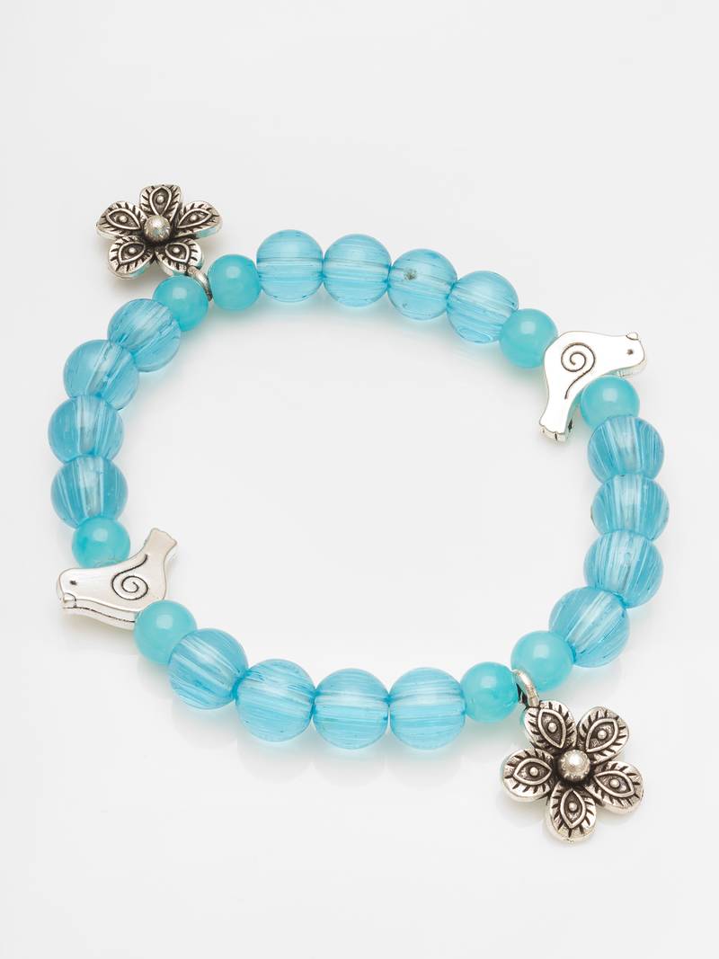 sky blue charm bracelet
