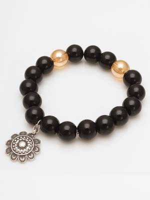 black floral charm bracelet 2