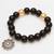 black floral charm bracelet