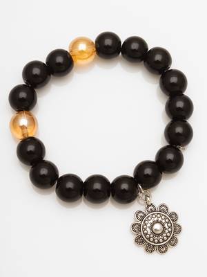 black floral charm bracelet 3