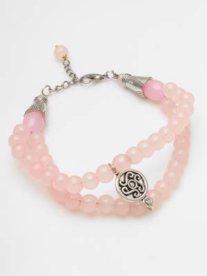 rose pink bead bracelet 2