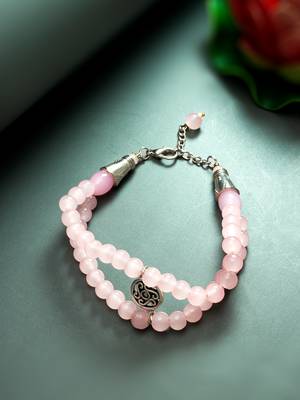rose pink bead bracelet 1
