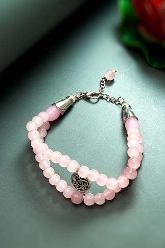 rose pink bead bracelet