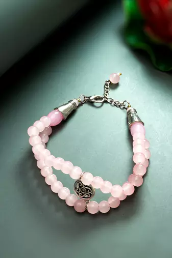 rose pink bead bracelet