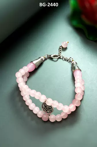 rose pink bead bracelet