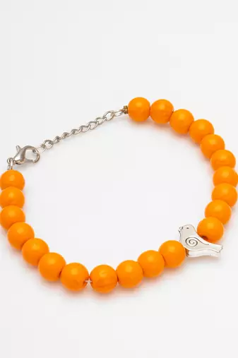 orange bird charm bracelet