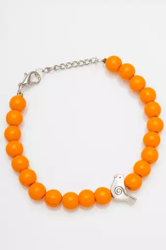 orange bird charm bracelet