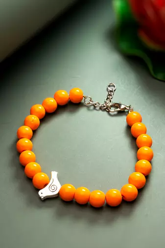 orange bird charm bracelet