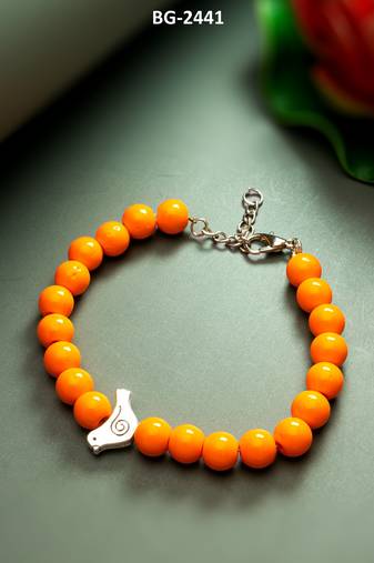orange bird charm bracelet