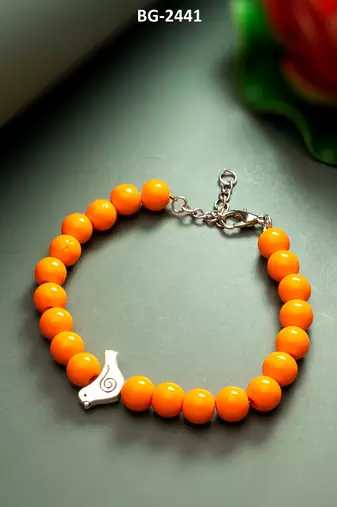 orange bird charm bracelet