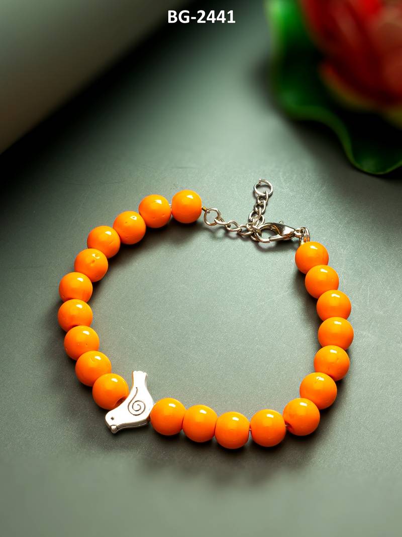 orange bird charm bracelet