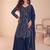 Navy georgette embroidered sequin sharara suit - free size