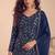 Navy georgette embroidered sequin sharara suit - free size