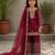 Gmy silk embroidery maroon readymade salwar suit