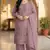 Purple chiffon embroidered sequin salwar suit
