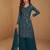green georgette embroidered sequin sharara suit - free size