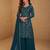 green georgette embroidered sequin sharara suit - free size