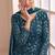 green georgette embroidered sequin sharara suit - free size
