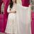 Cream faux georgette  party wear embroidery  suit set