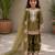 Natural crepe  embroidery green readymade salwar suit