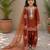 Natural crepe  embroidery orange readymade salwar suit