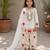 Natural crepe embroidery white readymade salwar suit