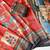 red digital printing with dori and pasmina silk saree