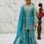 Fendi silk  embroidery sky blue readymade salwar suit