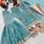 Fendi silk  embroidery sky blue readymade salwar suit
