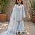 Faux georgette embroidery sky blue readymade salwar suit