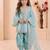 Roman silk embroidery sky blue readymade salwar suit