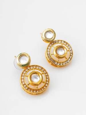 gold-tone ganesh pendant and leaf chain mangalsutra set with ad stone paan pendant and earrings 2