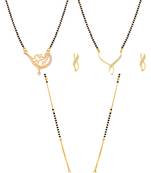 rose gold floral mangalsutra set with love script ad pendant and earrings