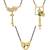 gold-tone ad stone mangalsutra combo set with peacock, heart, and baguette crystal pendants