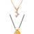 rose gold-tone heart charm necklace and gold-tone circular pendant mangalsutra