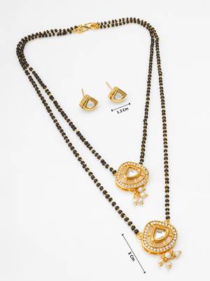 dual pendant kundan mangalsutra with earrings 5