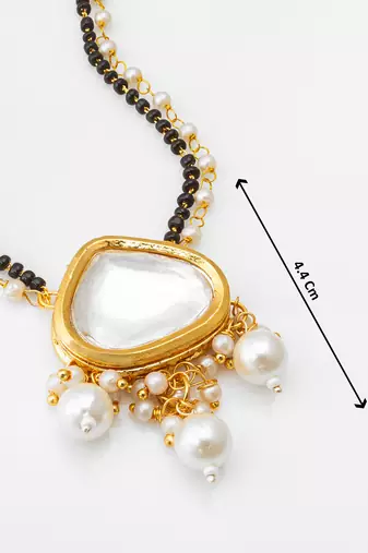 kundan pearl drop mangalsutra set