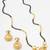 kundan mangalsutra set with black beads chain and crystal studded earrings