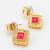 kundan mangalsutra set with pink stone square pendant and matching earrings