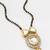 kundan polki mangalsutra with pendant and black bead chain