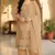 Peach color embroideried chinon semi stitched palazzo suit