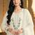 White color embroideried chinon semi stitched palazzo suit