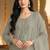 Dusty pista color embroideried chinon semi stitched palazzo suit