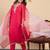 Women’s floral embroidery gadwal silk straight kurta pant set with organza dupatta