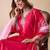 Women’s floral embroidery gadwal silk straight kurta pant set with organza dupatta