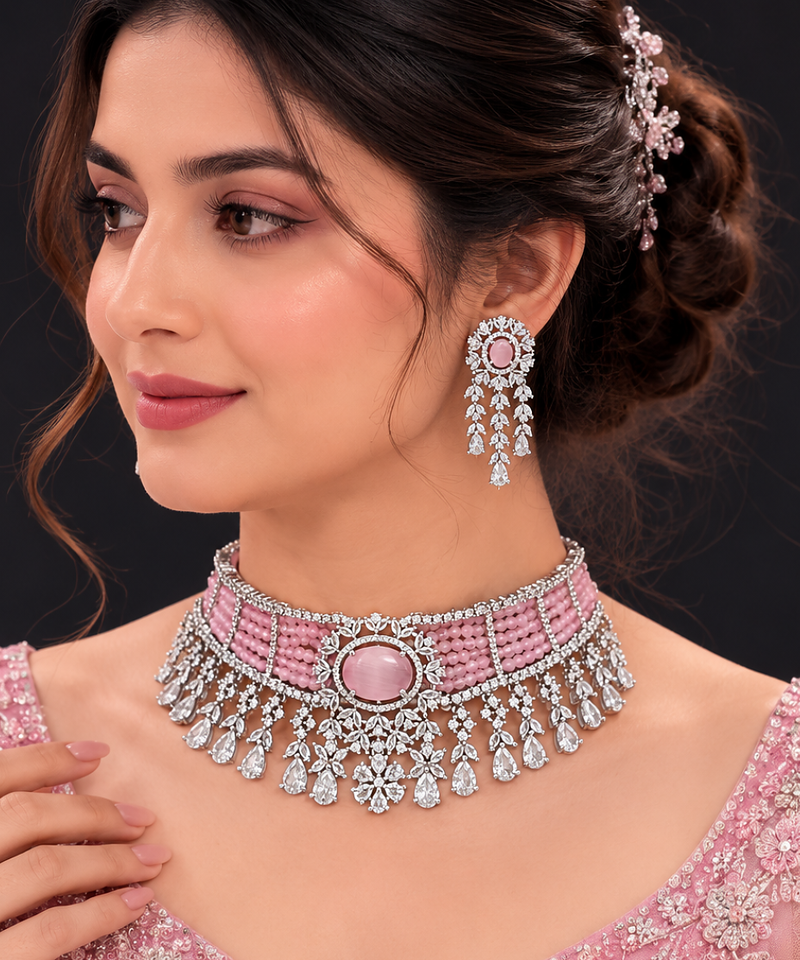 Brilliance American Diamond Choker Set