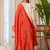 Floral embroidered silk blend round neck kurta trouser & dupatta set