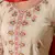 Floral embroidered silk blend round neck kurta trouser & dupatta set