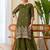 Women’s crush tissue silk blend kurta pant set with floral zari embroidery